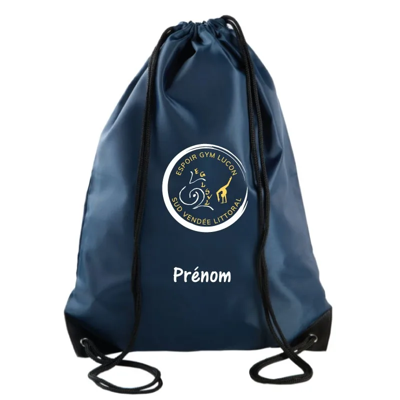 Sac à cordelettes Espoir Gym Luçon, personnalisable avec le prénom